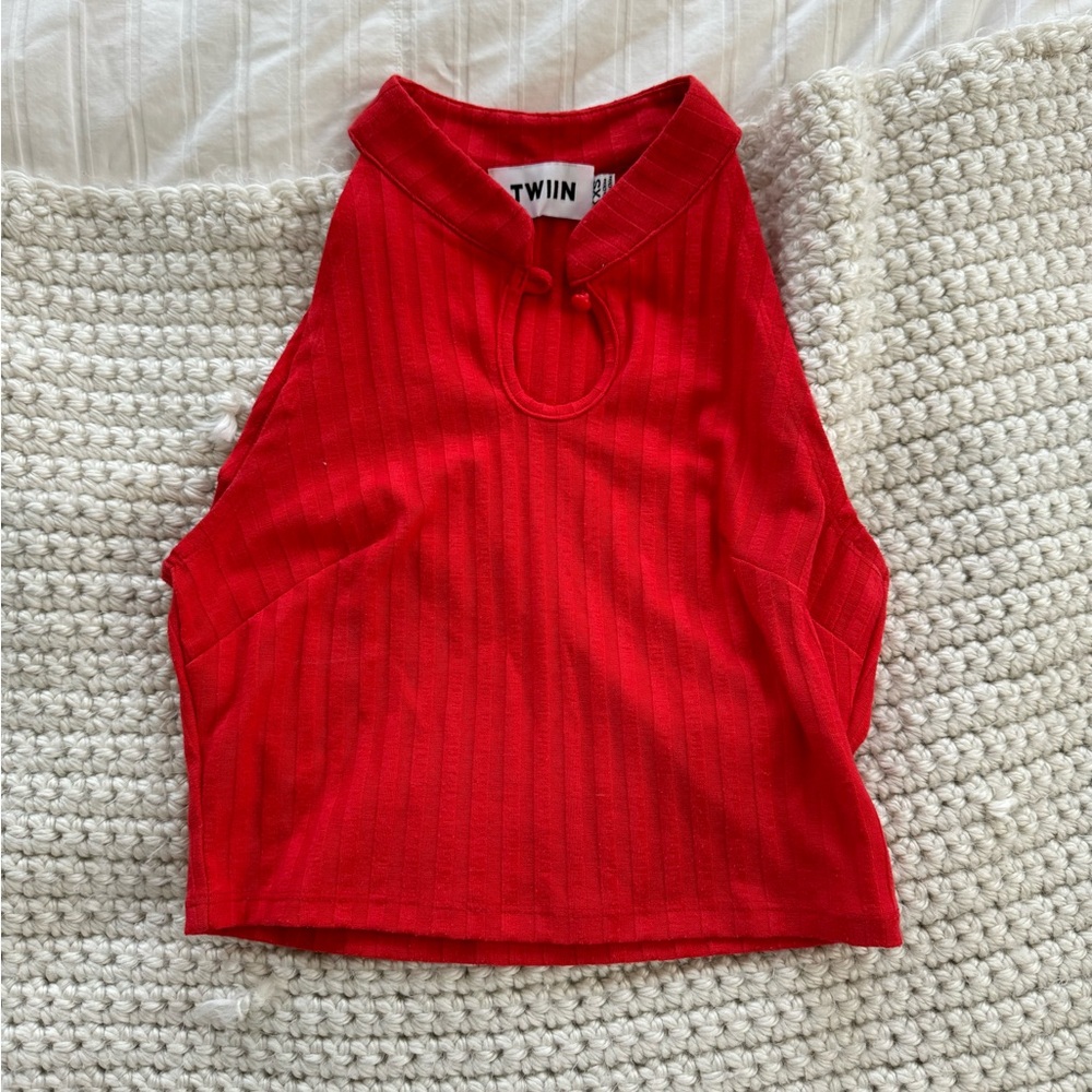 princess Polly red cropped top